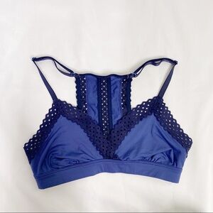 Aerie Blue Lace Trim Bralette Small